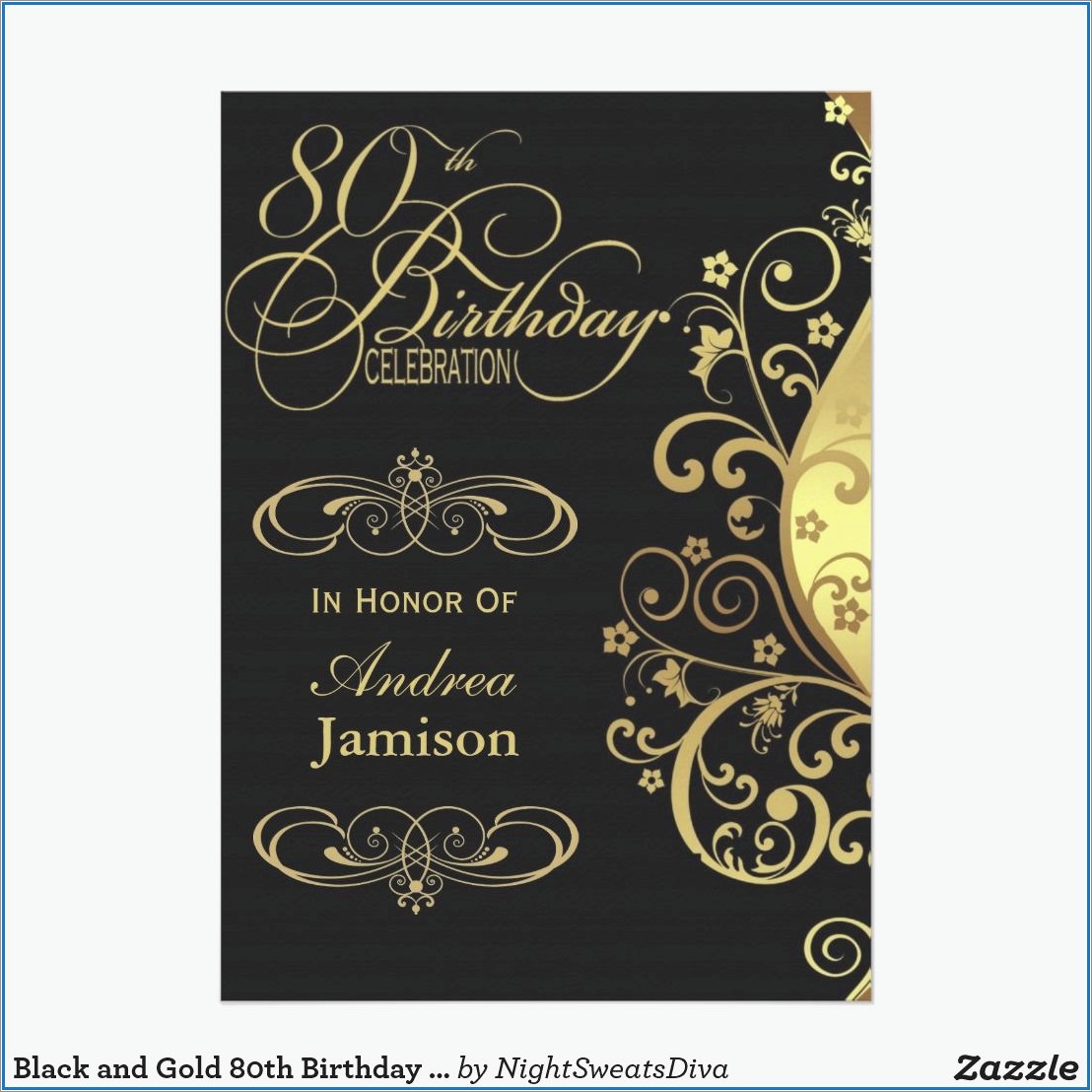 80th Birthday Invitations With Rsvp Cards