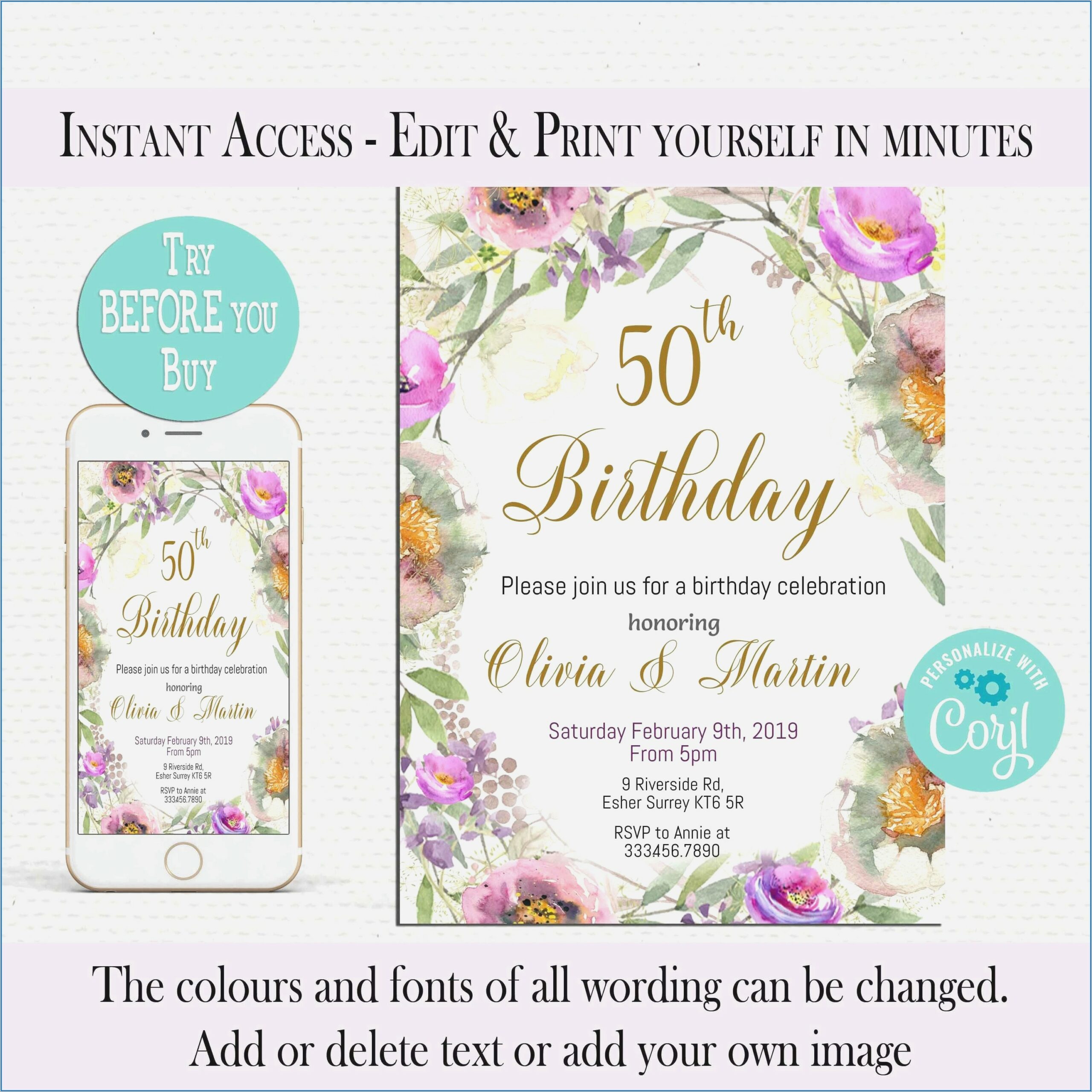85th Birthday Invitation Template