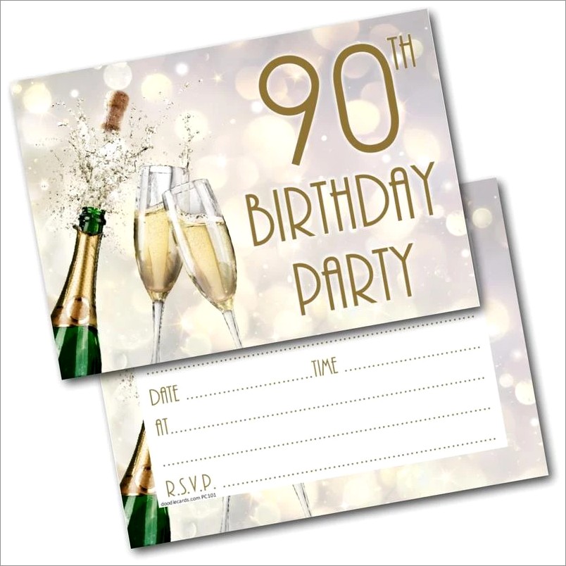 90th Birthday Invitations Male
