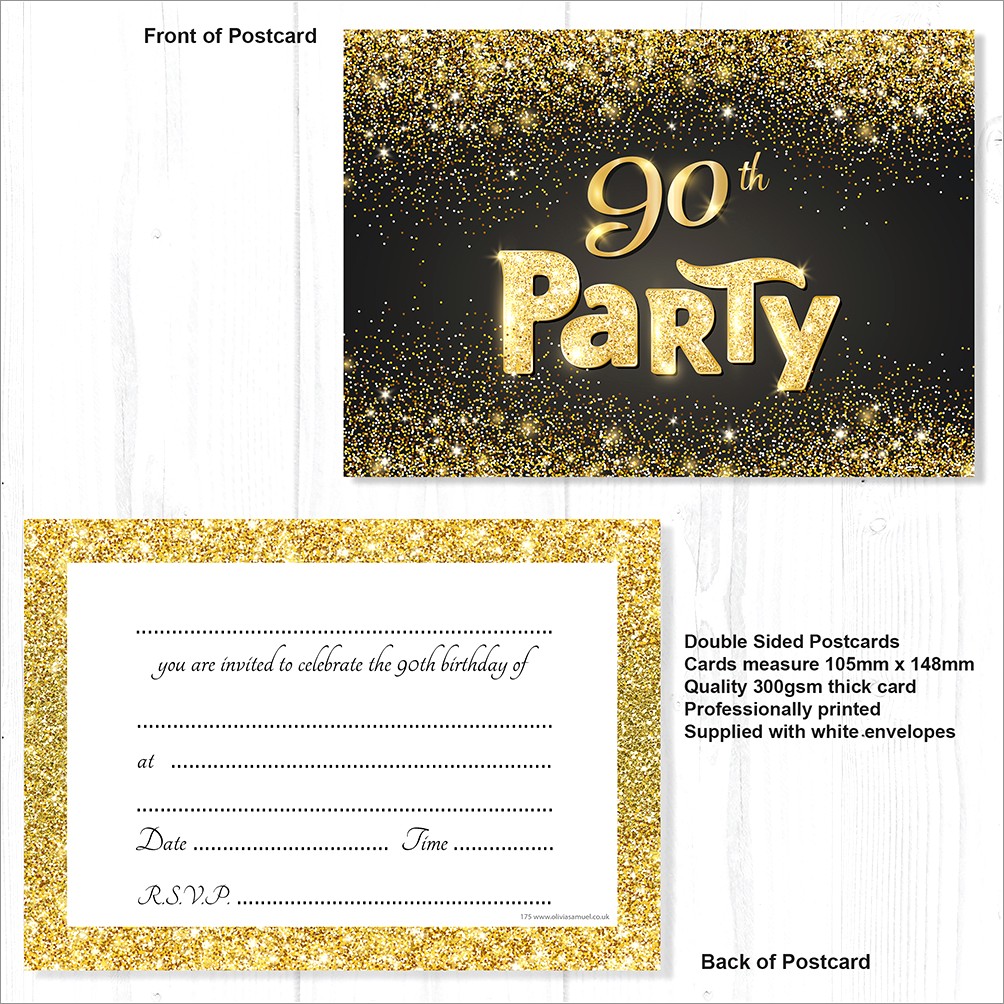 90th Birthday Invitations With Envelopes
