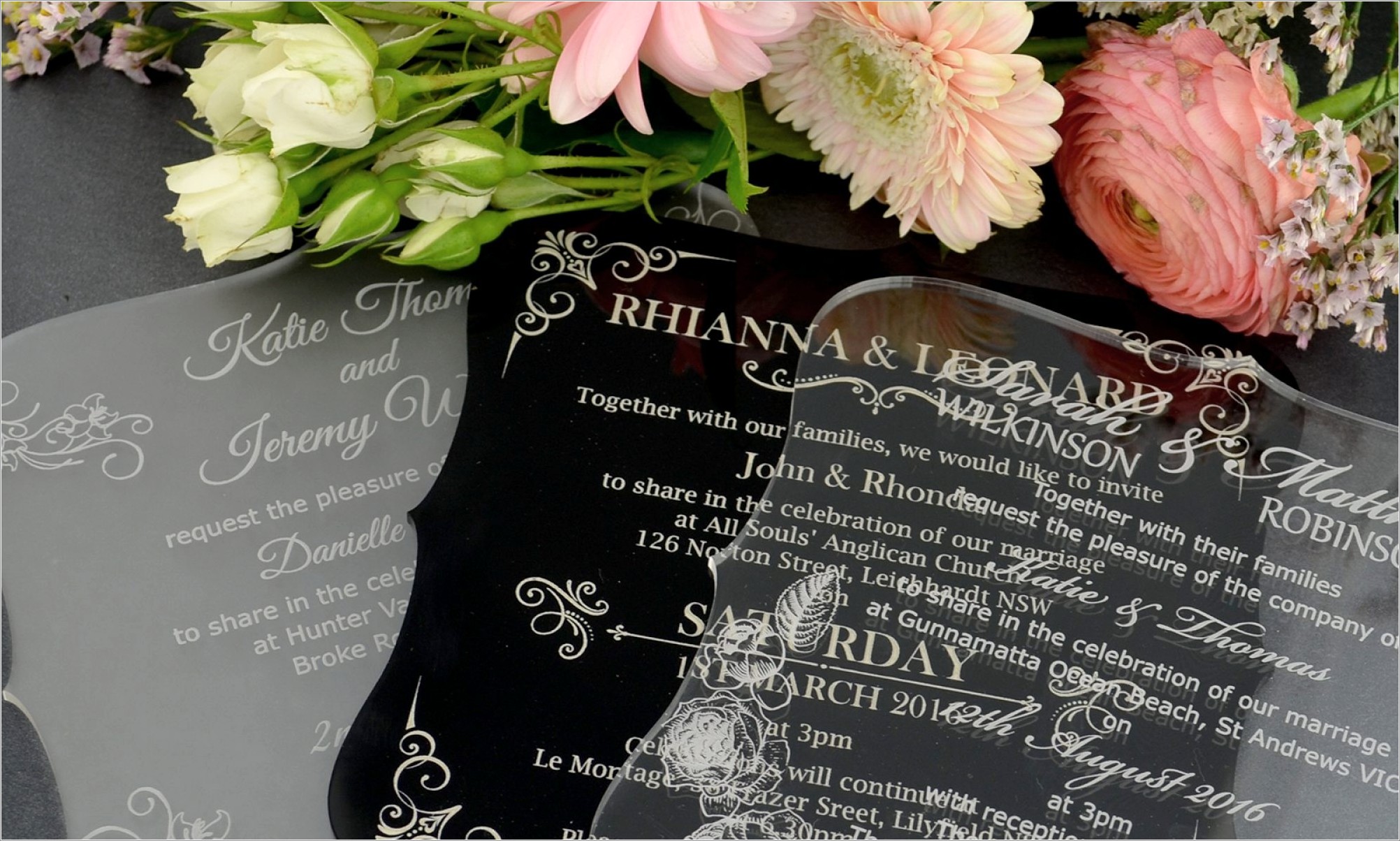 Acrylic Glass Wedding Invitations