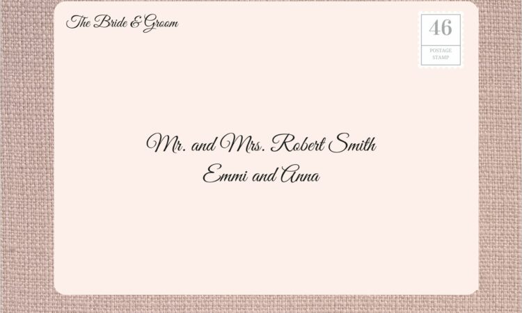 Addressing Wedding Invitations No Inner Envelope