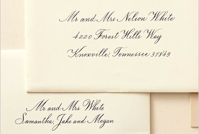 Addressing Wedding Invitations Without Inner Envelope