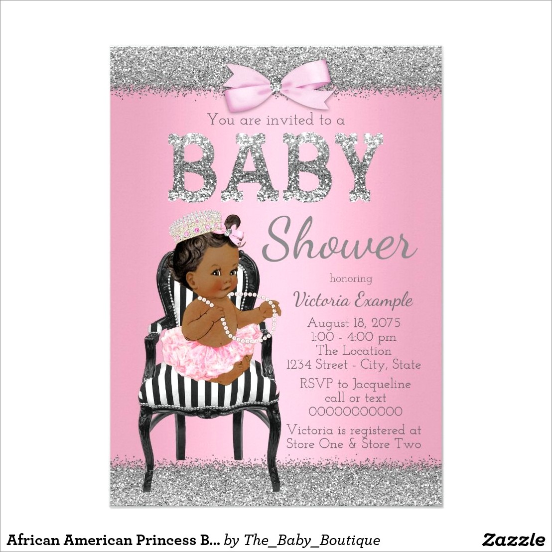 African American Baby Invitations