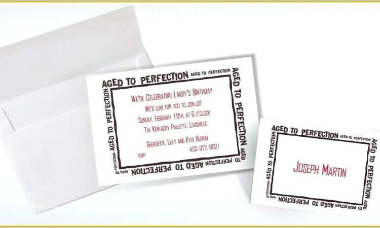 Aged To Perfection Invitation Template Free