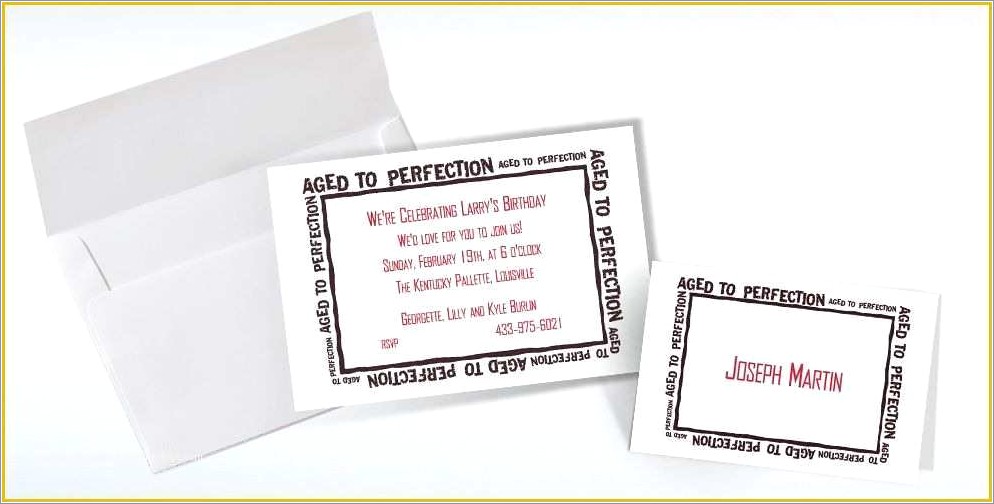 Aged To Perfection Invitation Template Free
