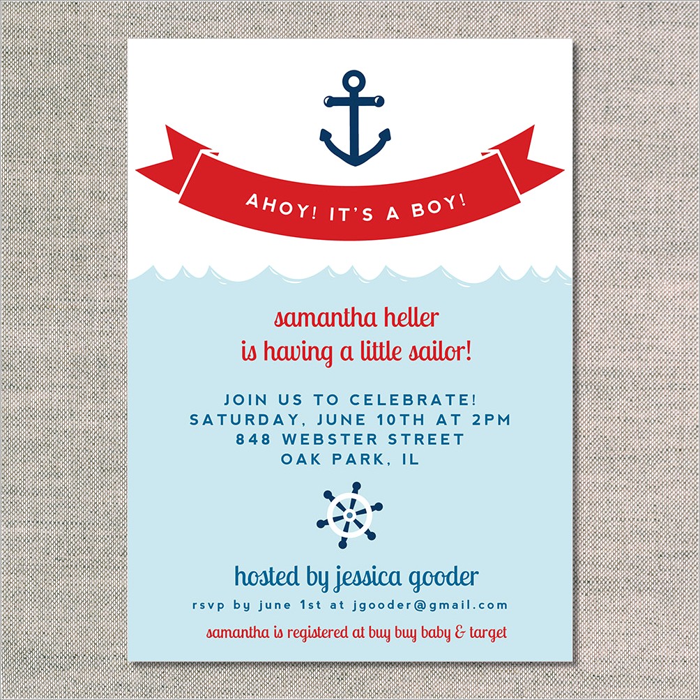 Ahoy Its A Boy Invitations Free