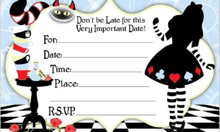 Alice In Wonderland Invitations Free