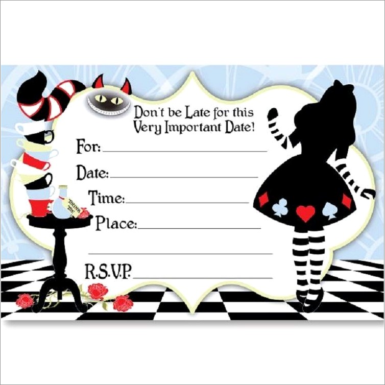 Alice In Wonderland Invitations Free