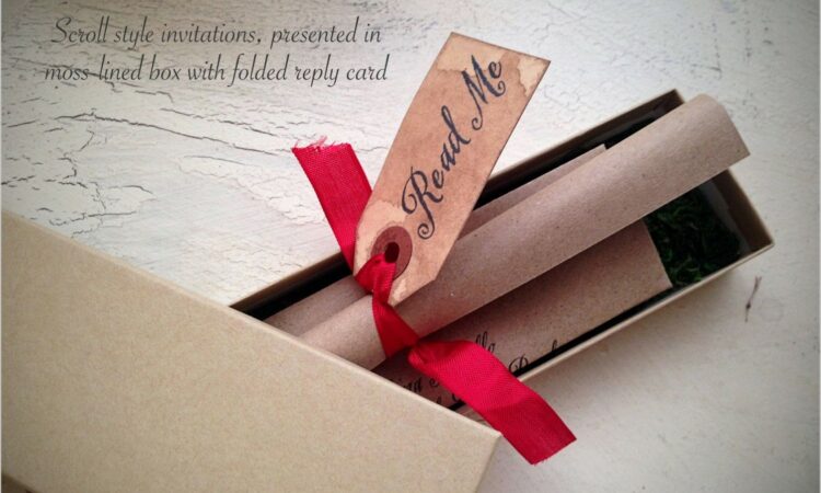 Alice In Wonderland Scroll Invitations