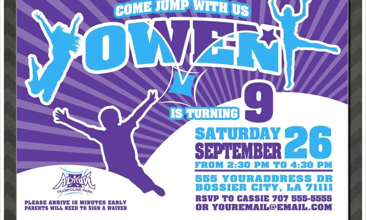 Altitude Trampoline Park Birthday Invitations