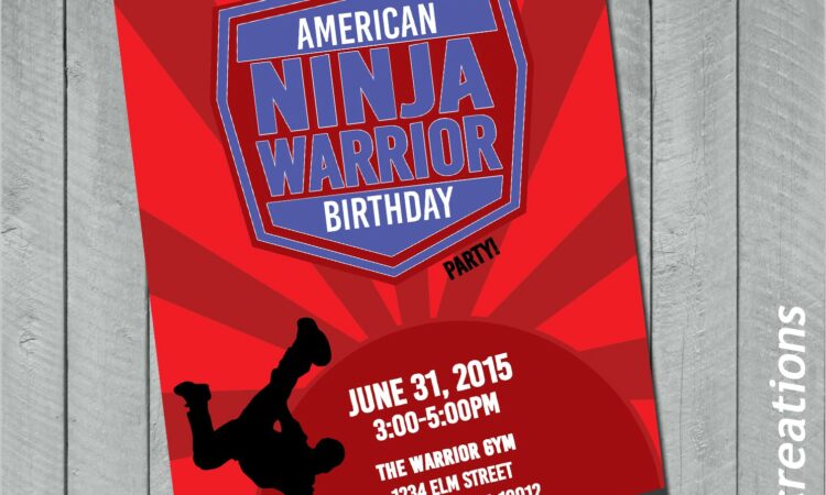 American Ninja Warrior Birthday Invitations