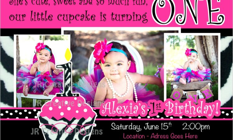 Animal Print First Birthday Invitations