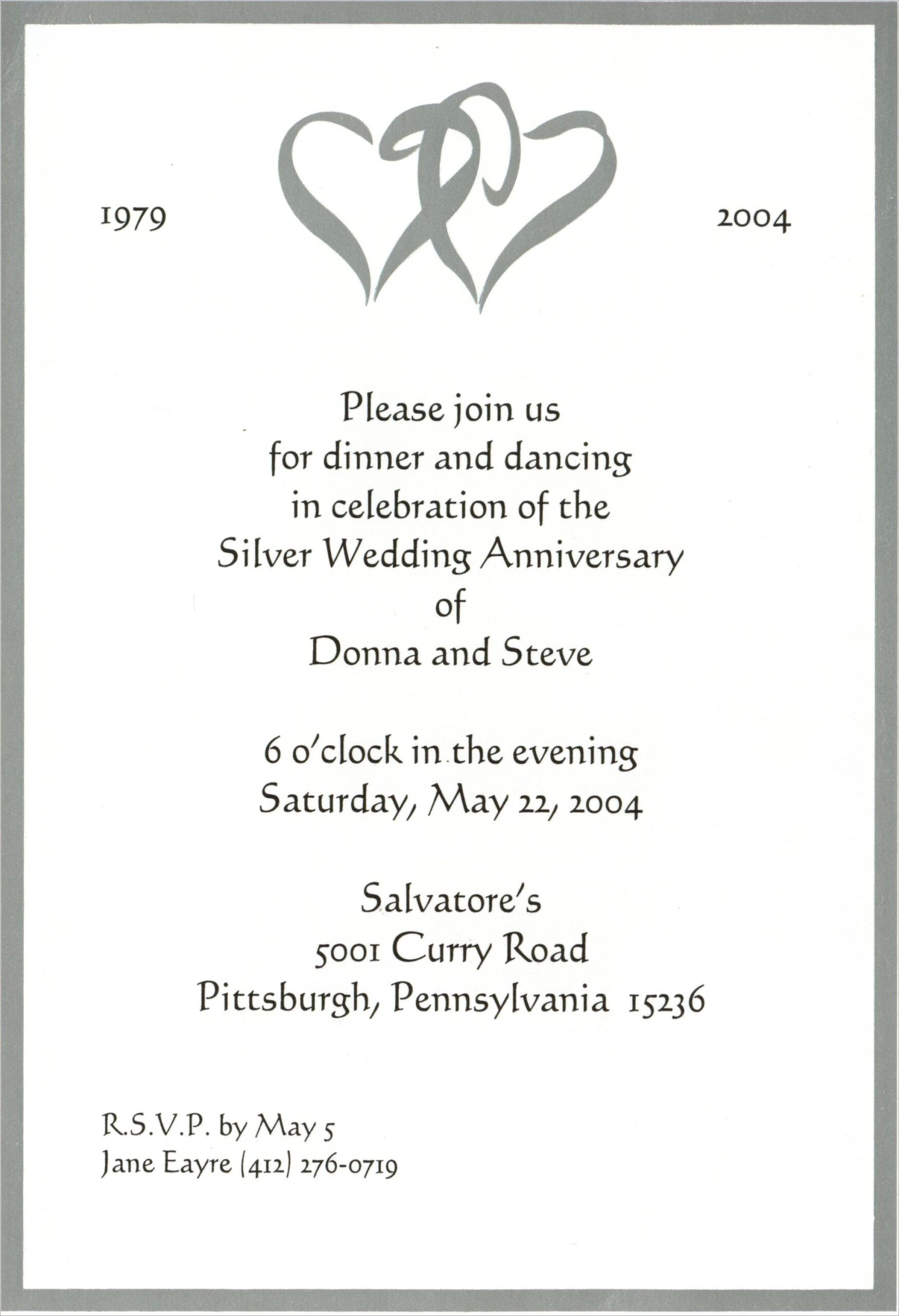 Anniversary Invitations With Rsvp Cards