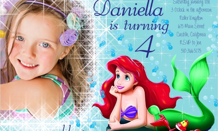 Ariel Photo Birthday Invitations