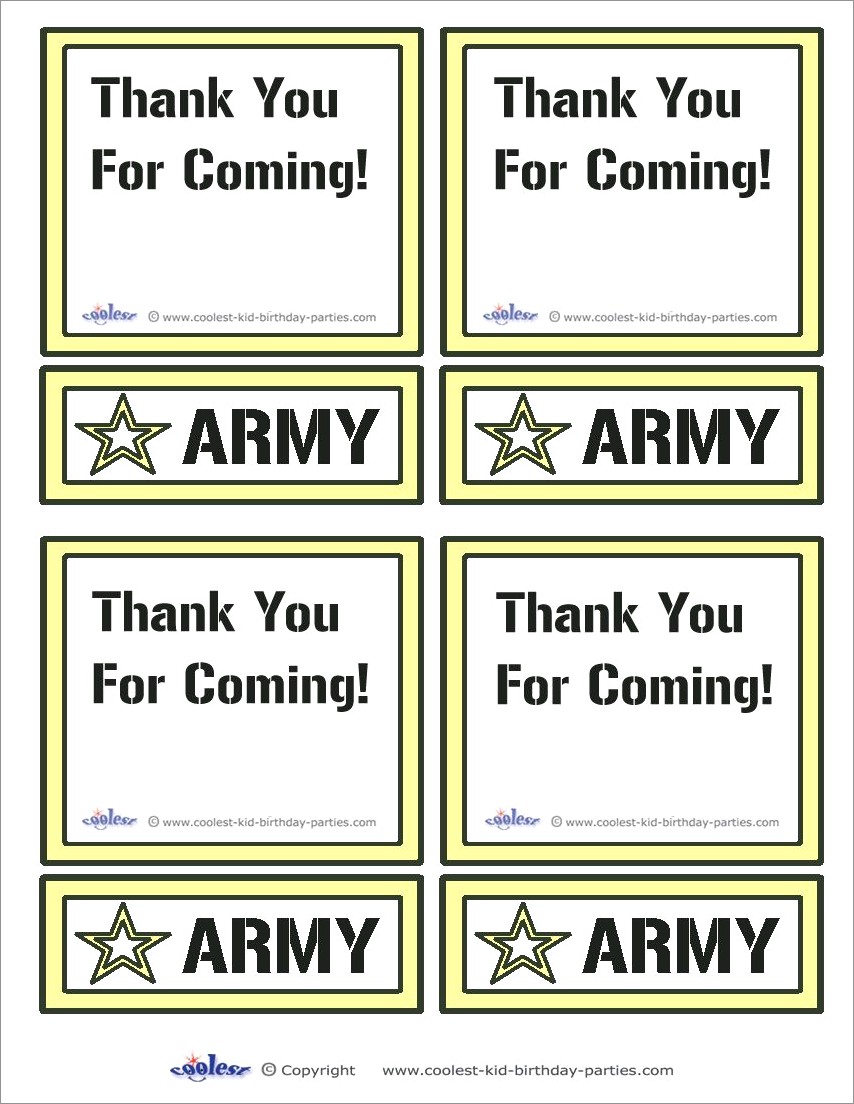 Army Birthday Invitations Free Printable