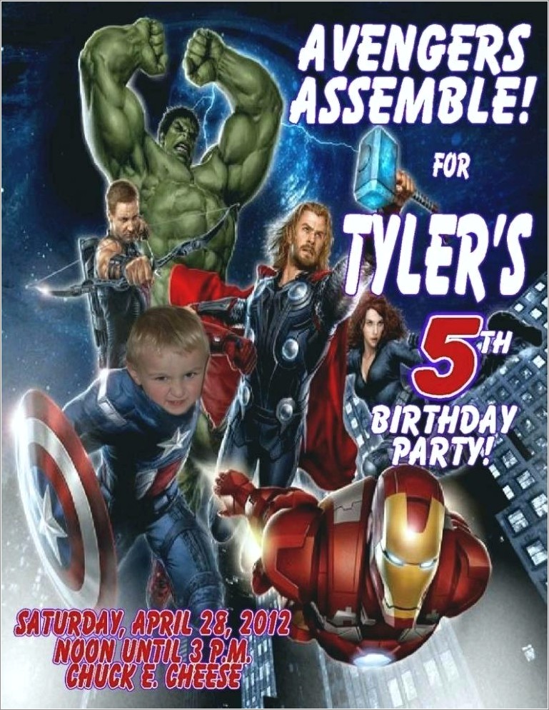 Avengers Birthday Invitation Wording