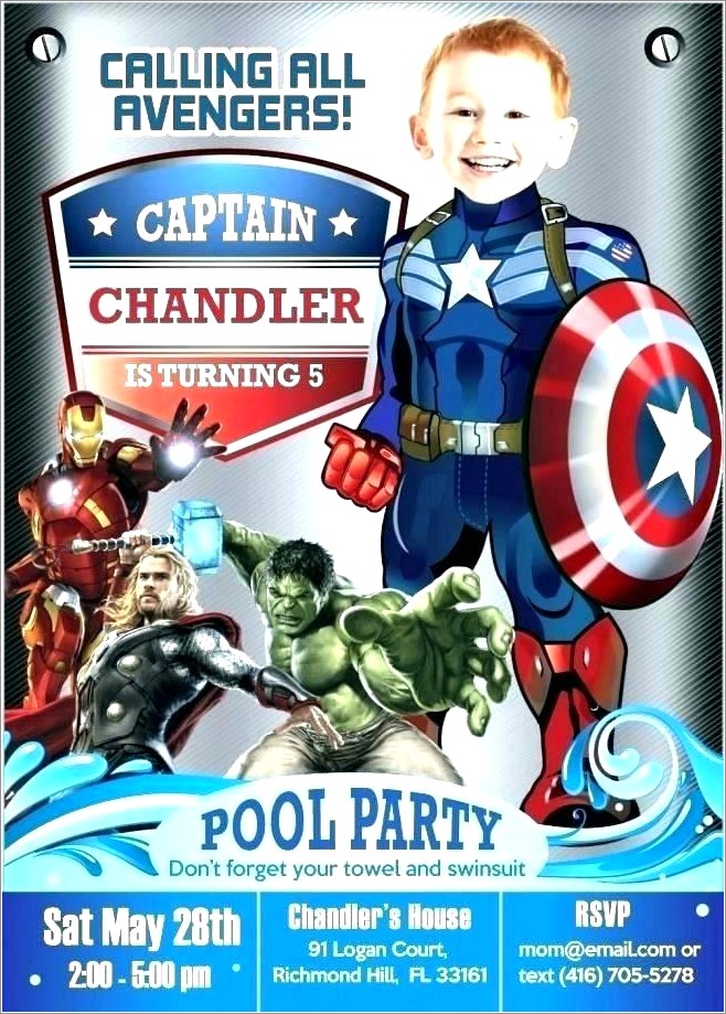 Avengers Invitation Card Template