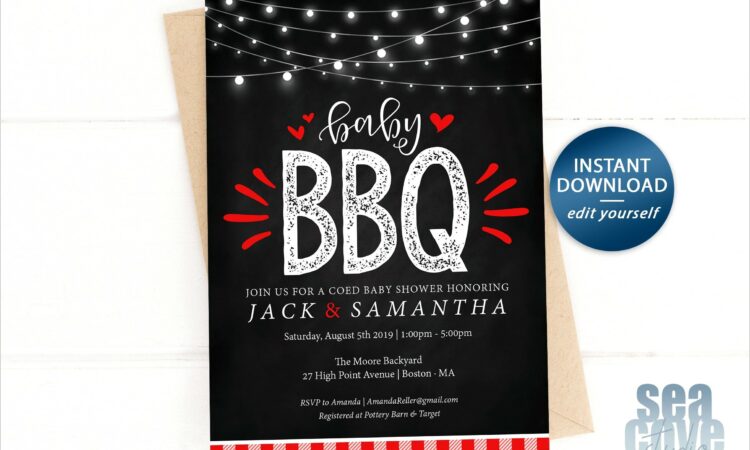 Baby Bbq Invitation Template