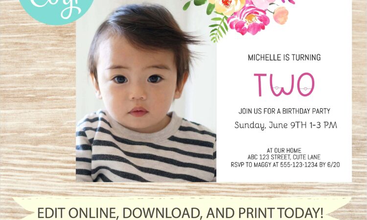 Baby Birthday Invitation Template