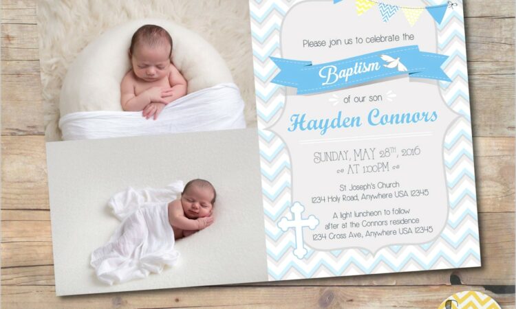 Baby Boy Baptism Invitation