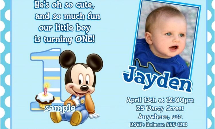 Baby Boy First Birthday Invitation Card