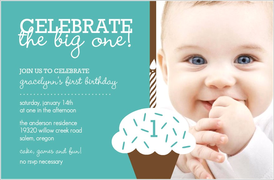 Baby Boy First Birthday Invitation Wordings