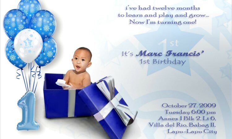 Baby Boy First Birthday Invitations