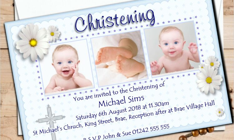 Baby Boy Invitation Card For Christening