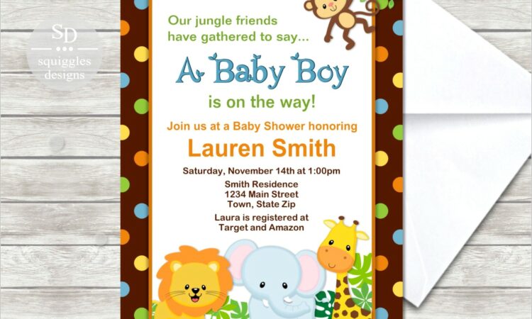 Baby Boy Safari Invitations