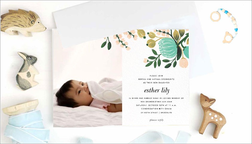 Baby Cradle Ceremony Invitation Card