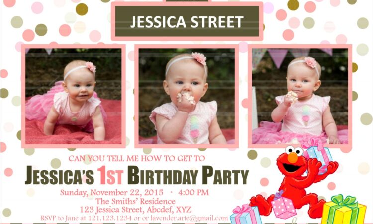 Baby Elmo 1st Birthday Invitations