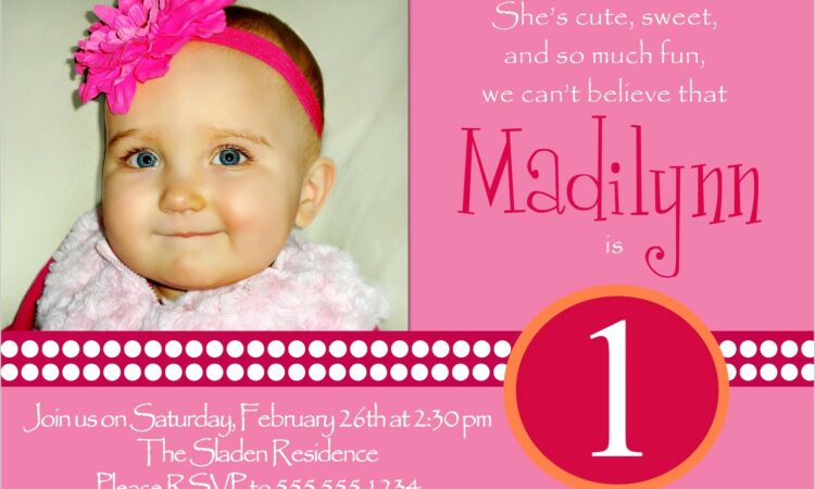 Baby First Birthday Invitation Message