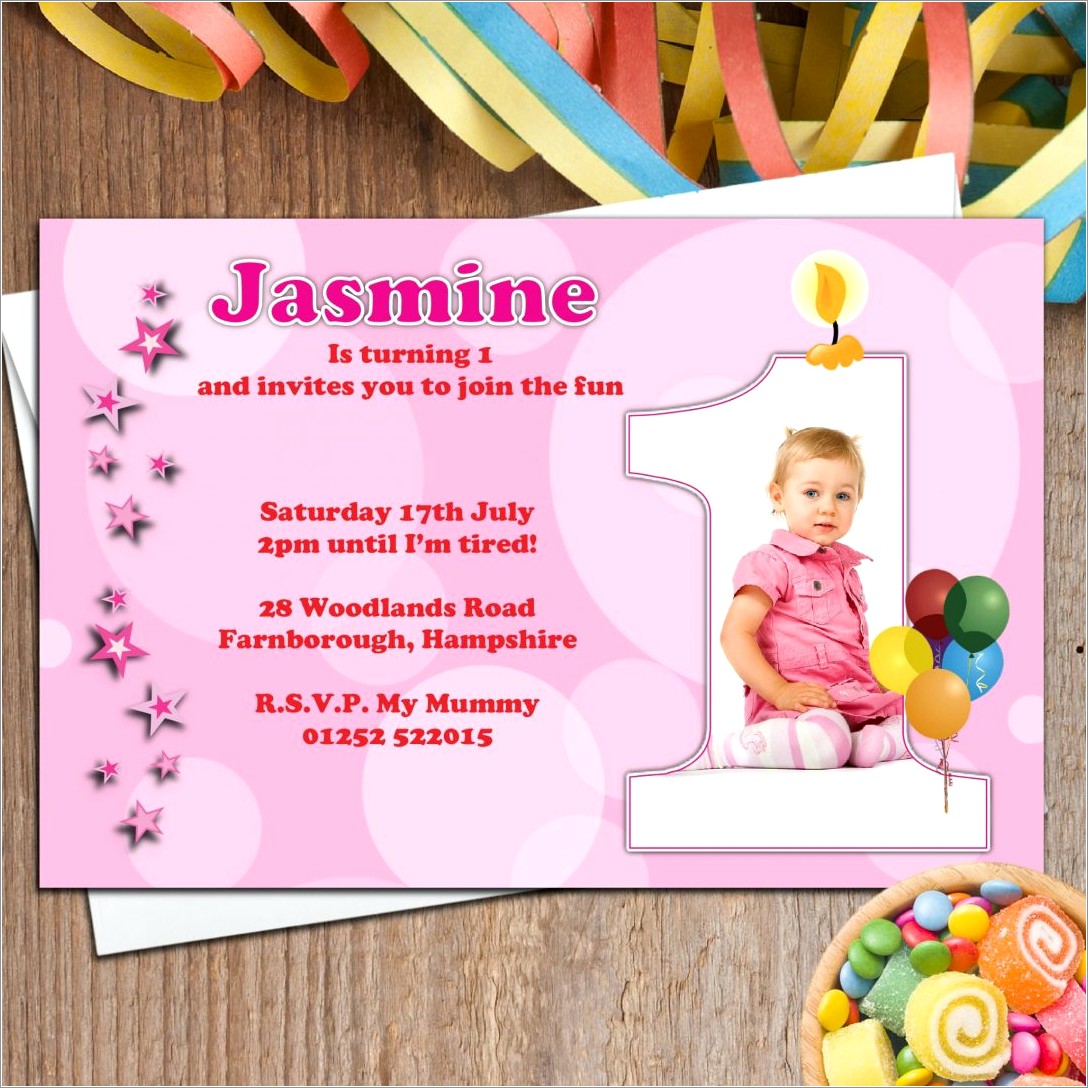 Baby Girl Birthday Invitation Background