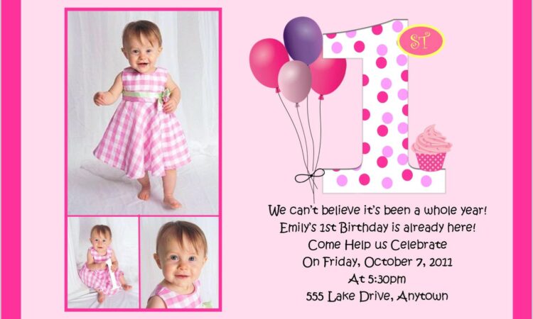 Baby Girl First Birthday Invitation Quotes