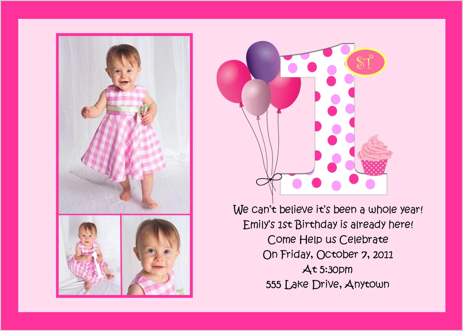Baby Girl First Birthday Invitation Quotes