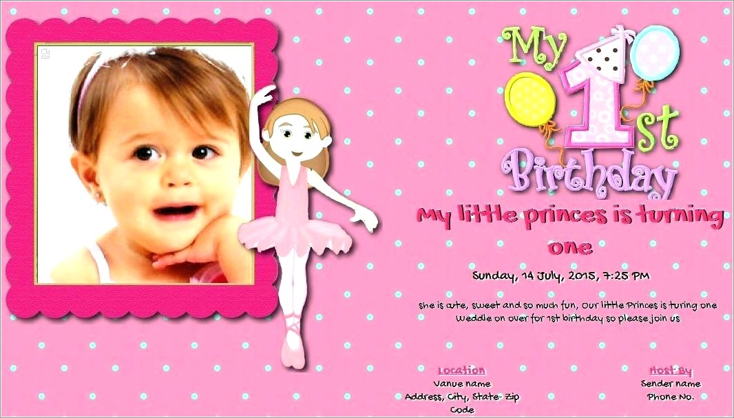 Baby Girl First Birthday Invitation Wordings