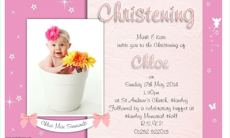 Baby Girl Invitations For Baptism