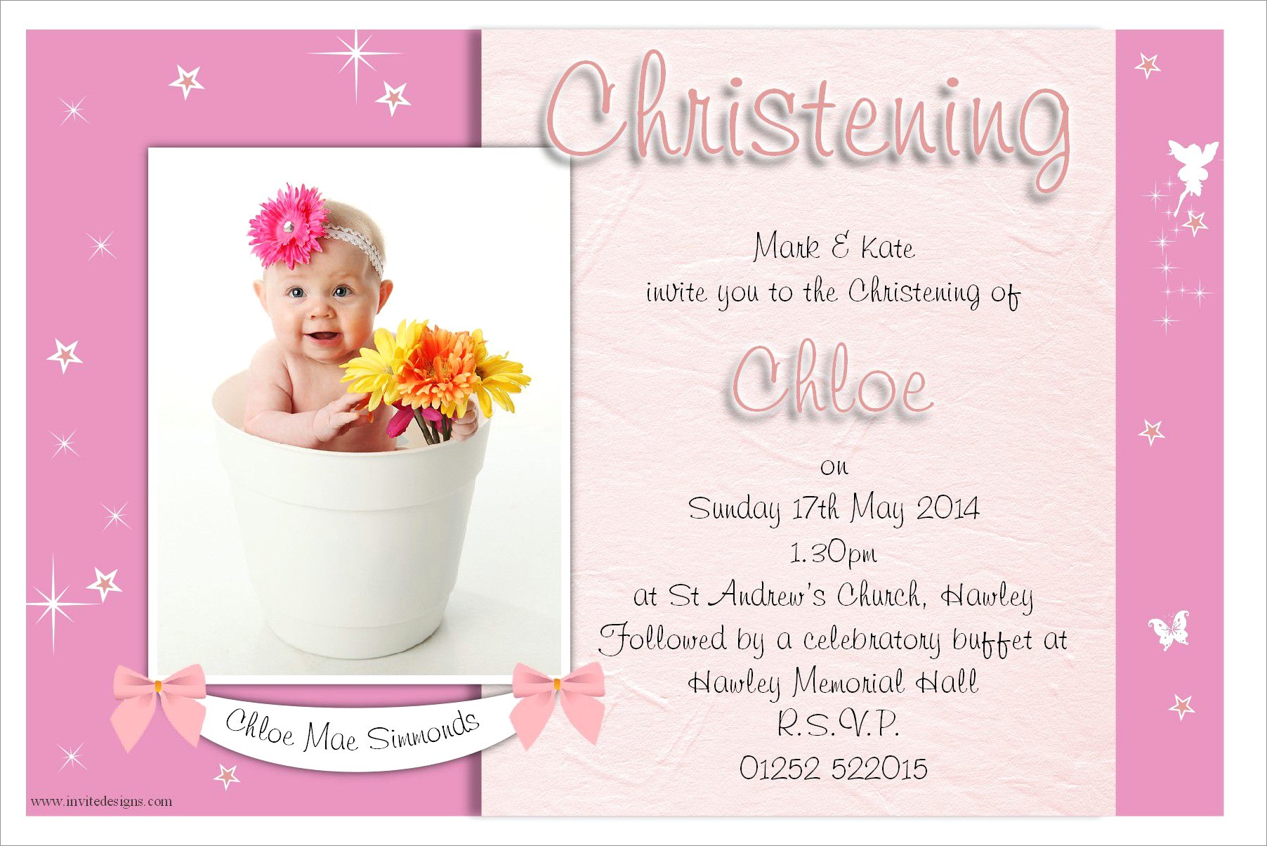 Baby Girl Invitations For Baptism
