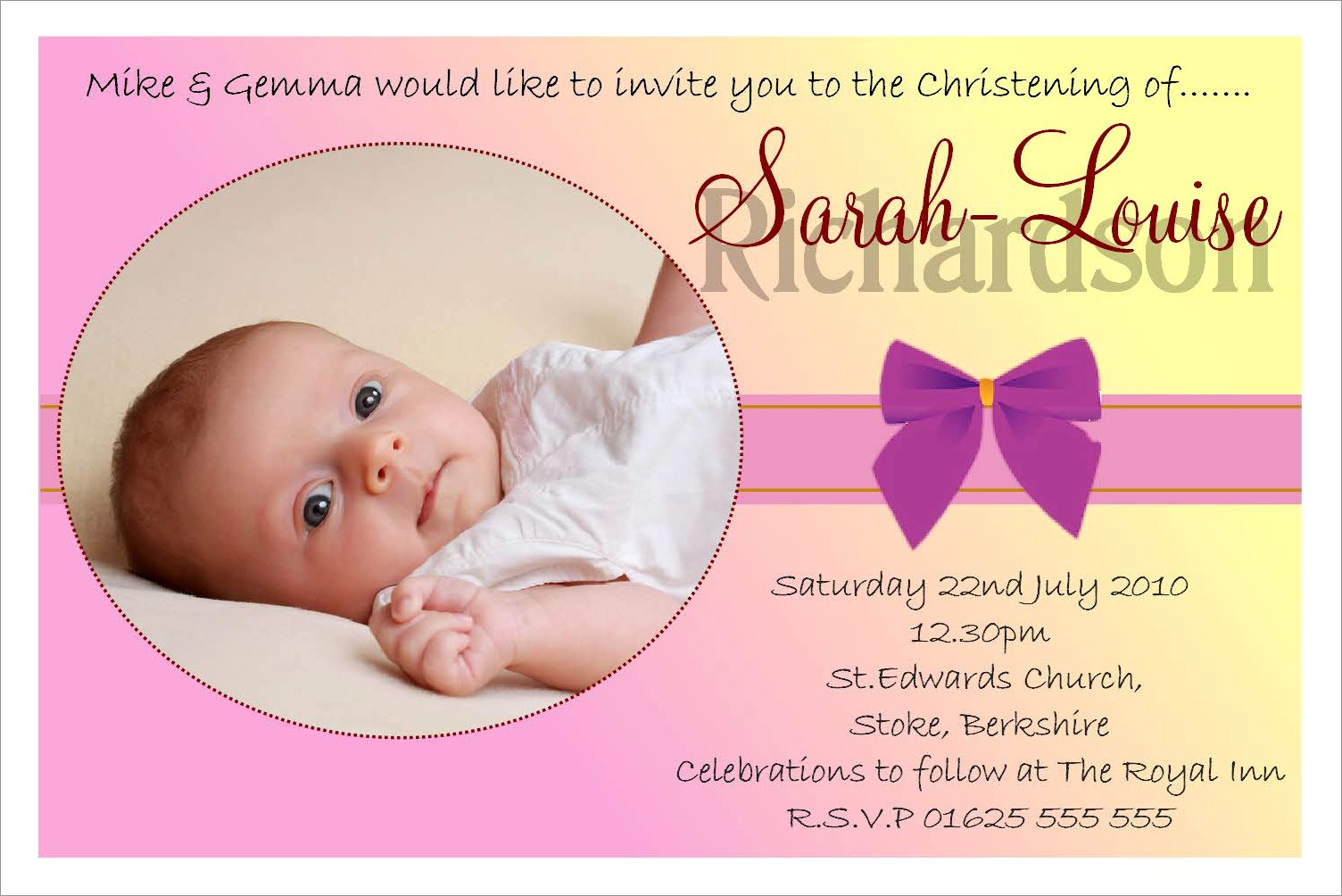 Baby Girl Invitations For Christening