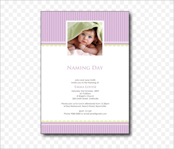 Baby Girl Naming Ceremony Invitation Background