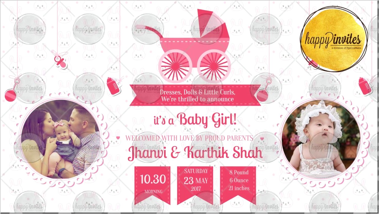 Baby Girl Naming Ceremony Invitation