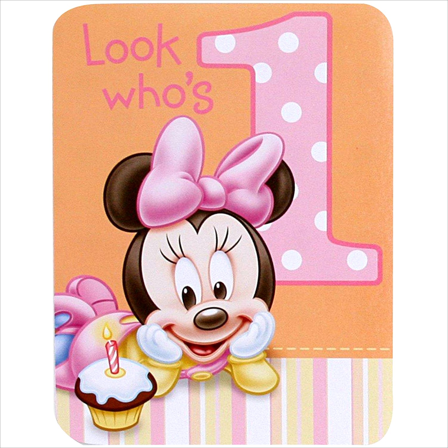 Baby Minnie Mouse 1st Birthday Invitations