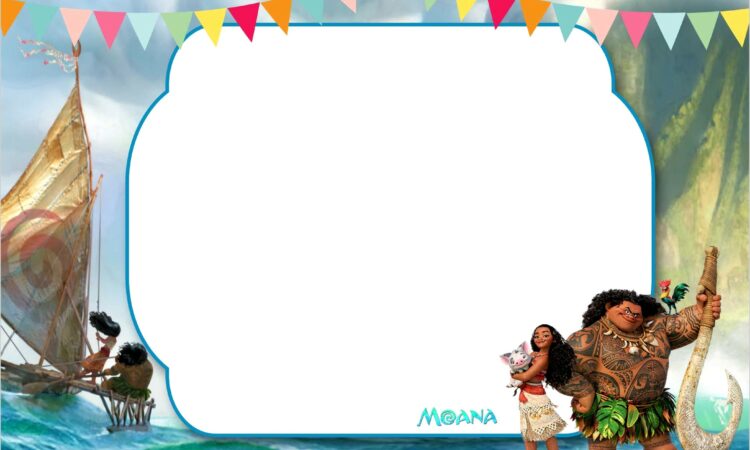 Baby Moana Birthday Invitation Template