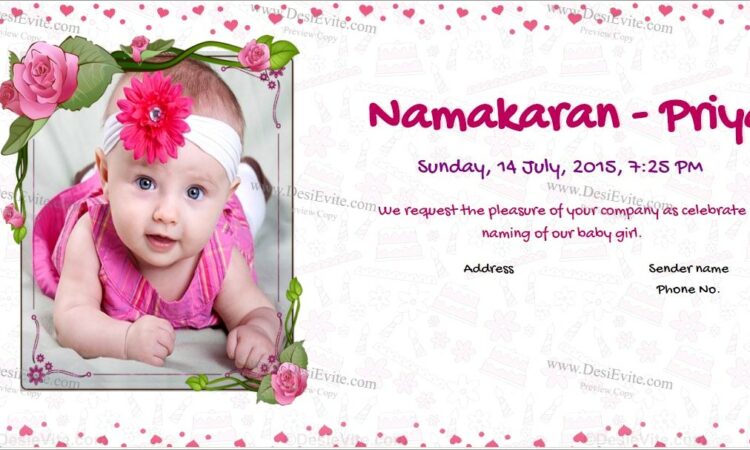 Baby Naming Ceremony Invitation Card