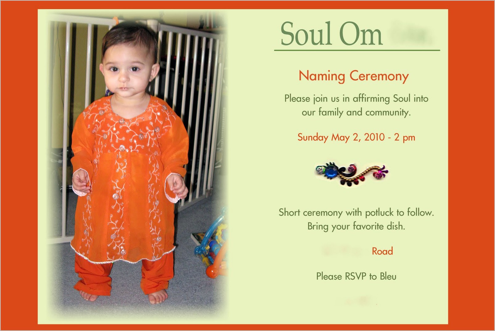 Baby Naming Ceremony Invitation Indian