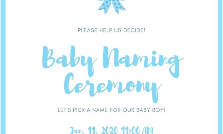 Baby Naming Invitation Templates