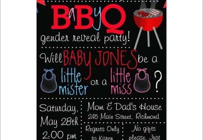 Baby Q Gender Reveal Invitations