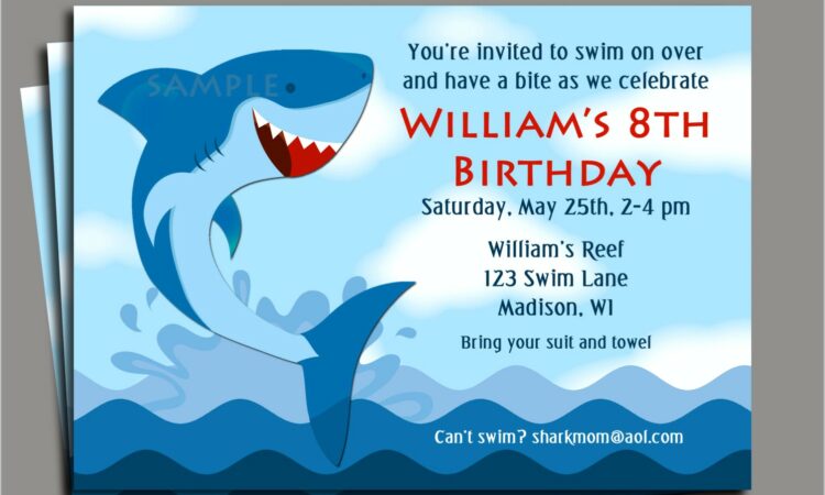 Baby Shark Birthday Invitation Template Free Download