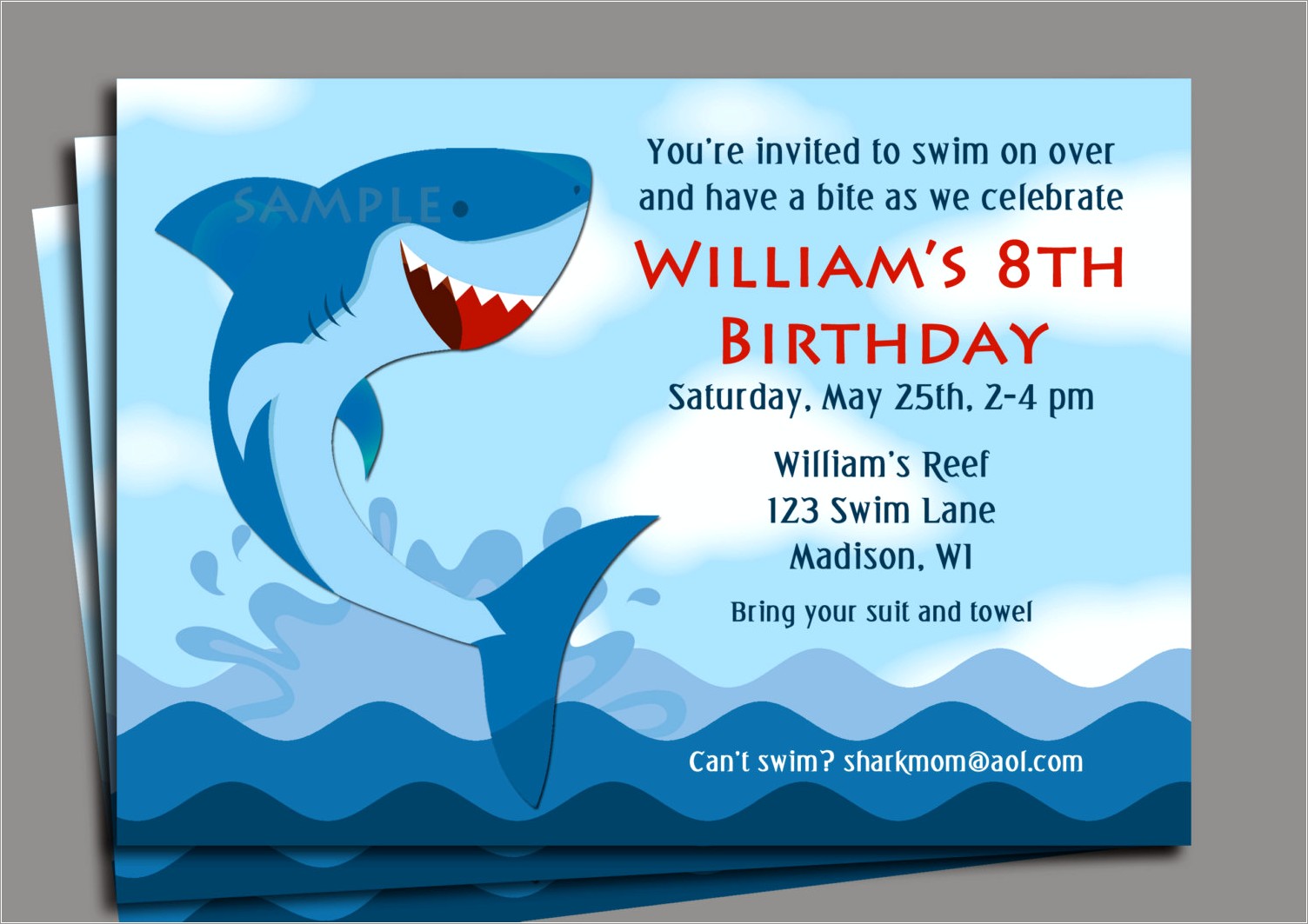 Baby Shark Birthday Invitation Template Free Download
